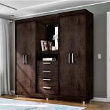 Guarda-roupa Casal com Espelho 4 Portas 4 Gavetas – Araplac Pequim