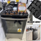 Fogão 4 bocas Electrolux Prata Efficient com Mesa de Vidro, PerfectCook e VaporBake (FE4GS)