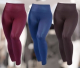 Kit 3 Legging Cirre Cintura Alta Brilho Molhado Imita Couro Lycra