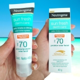 Neutrogena Sun Fresh Protetor Solar Facial Para Pele Oleosa Derm Care Pele Morena FPS 70,40g