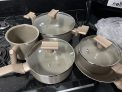 Conjunto 5 Panelas Sartin Cook Estrutura em Alumínio Revestida em Cerâmica