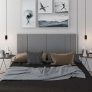 Cabeceira cama box QUEEN Tulipa 1,60m – Cinza FBA