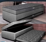 Cama Box Solteiro LightSpuma com Baú – e Cama Auxiliar 55x88x188cm Lady