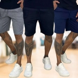 Kit 3 Bermudas De Moletom Academia