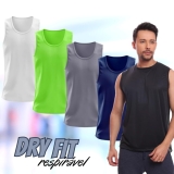 Kit 5 Regatas Masculina Lisa Básica Dry Academia