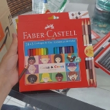 Lápis de Cor, Faber-Castell 24 Cores + 3 Tons de Pele