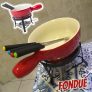 Aparelho de Fondue Cerâmica Brinox Vermelho – 8 Peças
