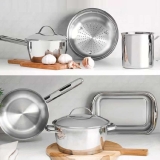 Jogo de Panelas Aço Inox 6 Peças