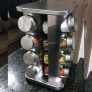 Porta Temperos Condimentos 16 Potes Giratorio Quadrado Inox MM House
