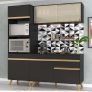 Cozinha Compacta 3 peças com Armário e Balcão Mp3695 Veneza Gb Preta