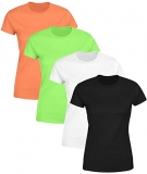 Kit 4 Blusas Feminina Tshirt Camiseta Baby Look Gola Redonda Básica Premium