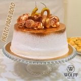 Wolff Pearl Prato para Bolo com Pé de Cristal,