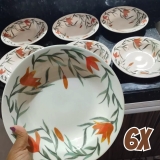 Conjunto De 6 Pratos Fundos 21,5 Cm Donna Lírios Biona