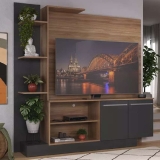 Estante Home Theater para TV até 55 Pol. Denver Multimóveis Madeirado/Preto