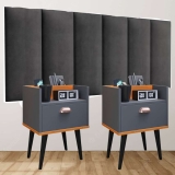 Conjunto Cabeceira Cama Casal 1,40 Com kit 2 Criado