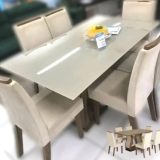 Mesa de Jantar 6 Cadeiras 6 Lugares Retangular