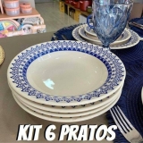 Conjunto com 6 Pratos Fundo Biona Donna