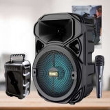 Caixa De Som Portátil Amplificada Bluetooth Karaokê Usb Mic