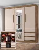 Guarda-roupa Casal com Espelho 3 Portas 6 Gavetas – Araplac Maiami