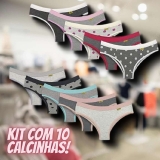 Kit com 10 Calcinhas Conforto Vivi Fibra Natural