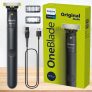 Aparador E Raspador Philips Oneblade Male Grooming – À Prova Dàgua Com 2 Pentes