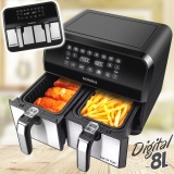Air Fryer Mondial – Dual Duplo Cesto Preta 8L 110V