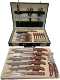 Kit Churrasco Cozinha Gril Chef 25 Peças Em Aço Inox Cutel