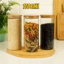Kit 3 Potes Hermetico para Mantimentos Vidro com Tampa Bambu 1100ml – Class Home