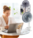 Ventilador Mesa Recarregável USB Silencioso Portátil Clipe