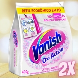 Kit Tira Manchas Vanish Crystal White Oxi Action – em Pó Refil 400g 2 Unidades