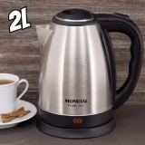 Chaleira Elétrica Térmica Ce-06 Pratic Inox 2 Litros Mondial Cor Preto e Inox 127V