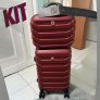 Kit Mala Bordo Com Roda Removível E Frasqueira Bagagem de Mão ABS Rígido Rodinhas 360º