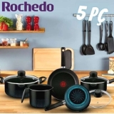 Conjunto de Panelas Antiaderente 5 Peças Rochedo Smart Preto