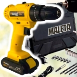 Parafusadeira Furadeira 12v Bivolt 3/8” Titanium + 34 Peças