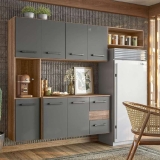 Cozinha Compacta Suspensa 7 Pts 2 Gavetas
