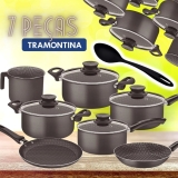 Jogo de Panelas Tramontina Paris Alumínio Antiaderente Starflon Max 7 Peças + Colher