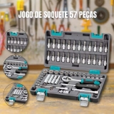 Jogo De Soquete 57 Peças 1/4 Catraca Chave Allen Stels