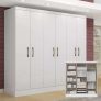 Guarda-roupa Espresso Móveis Paris Cor Branco De Mdp Com 6 Portas De Dobra