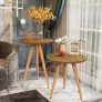 Conjunto Mesa Apoio Lateral Redonda Pés Palito Classic