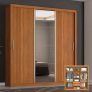 Guarda-roupa Casal com Espelho 3 Portas de Correr 2 Gavetas Demóbile Residence Flex