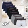 Kit 10 Cuecas Box Boxer Lisa Algodão Cotton