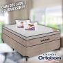 Cama Box Casal (Box + Colchão) Ortobom de Mola Ortotech 61cm de Altura + 2 Travesseiros Nápoles