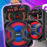 Caixa Amplificada Amvox Aca 221 Portátil C Bluetooth Bivolt Cor Preto
