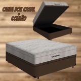 Cama Box com Baú Casal + Colchão De Molas Ensacadas – Ortobom – Airtech Springpocket