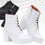Bota Feminina Cano Curto Fashion Salto Alto Tratorado