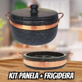 Kit Panela 800ml + Frigideira Em Pedra Sabão Curados