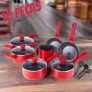 Jogo De Panelas Indução Mimo Stile Vermelho 10 Peças