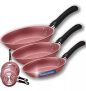 Conjunto de Frigideiras Antiaderente Tramontina de Alumínio Caribe Rosa 3 Peças