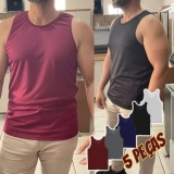 Kit 5 Camisetas Regatas Masculina Lisa Básica Academia Dry