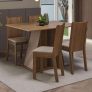 Conjunto Sala De Jantar Mesa Tampo De Madeira 4 Cadeiras